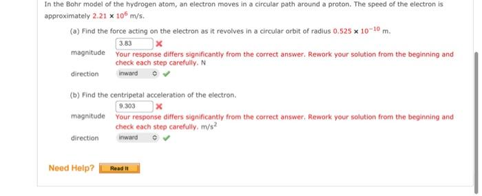 Solved In the Bohr model of the hydrogen atom, an electron | Chegg.com