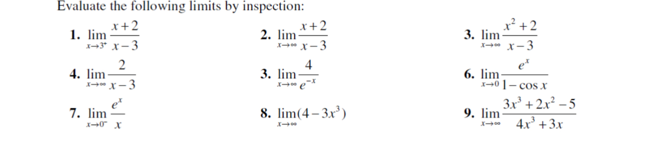 Solved Evaluate the following limits by | Chegg.com
