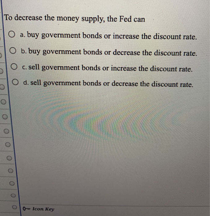 Solved To Decrease The Money Supply The Fed Can O A Buy 0982