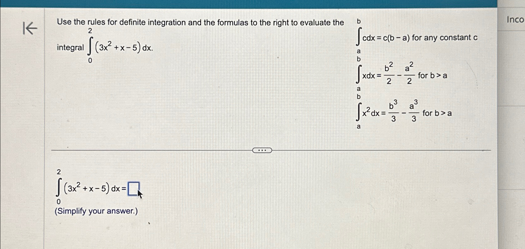 Solved Use the rules for definite integration and the | Chegg.com