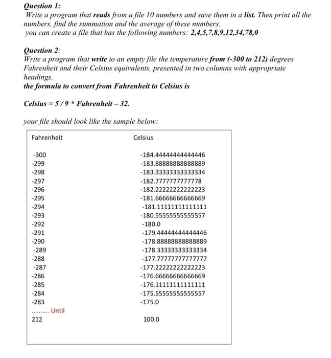 Solved Question 1: Write a program that reads from a file 10 | Chegg.com