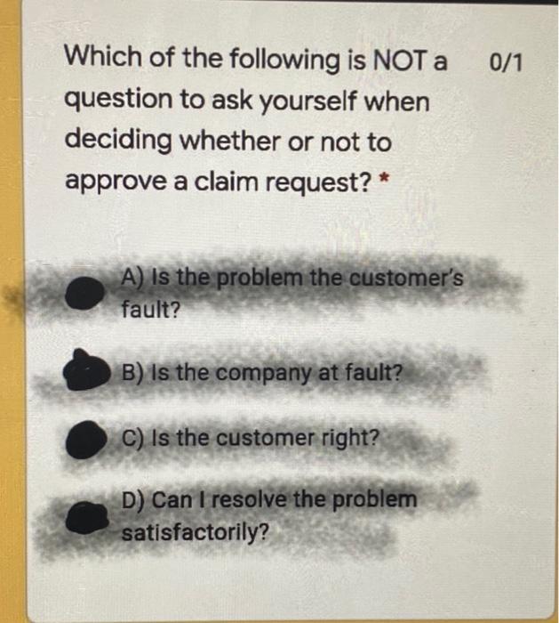 Solved 0/1 Which of the following is NOT a question to ask | Chegg.com