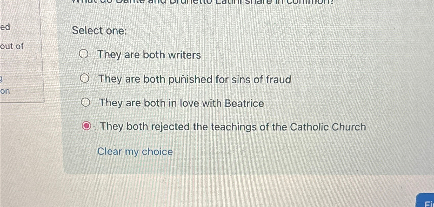 Solved Select one They are both writersThey are both Chegg