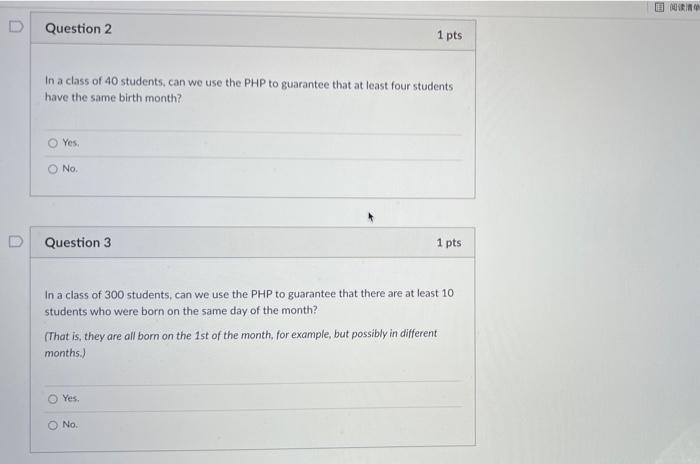 Solved 目前 Question 2 1 Pts In A Class Of 40 Students Can We Chegg Com