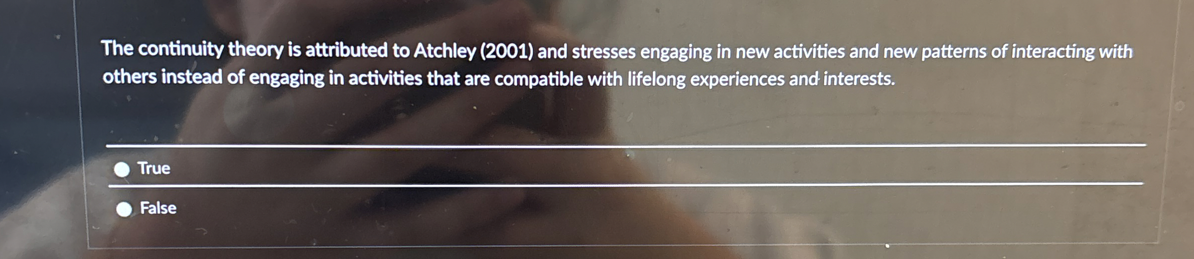 Solved The continuity theory is attributed to Atchley (2001) | Chegg.com