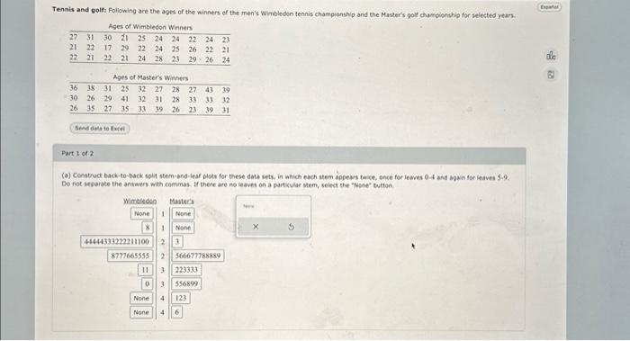 Solved A Censtruct Back To Back Spia Stem And Leat Plots Chegg Com