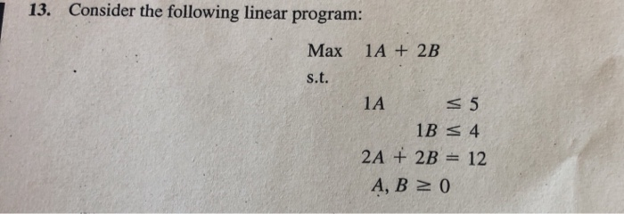 Solved 12. Consider the following linear programming | Chegg.com