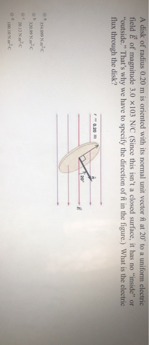 Solved A Disk Of Radius 0 M Is Oriented With Its Norma Chegg Com