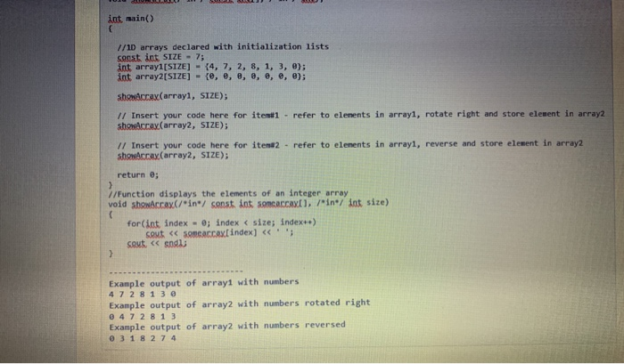 Solved Project 4a: Simple array manipulations (30 points) | Chegg.com