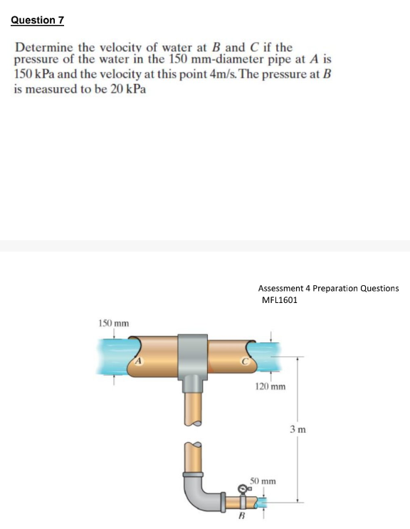 Solved Determine the velocity of water at B and C if the | Chegg.com