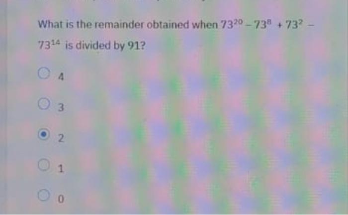 find the remainder when 2 power 1783 is divided by 73