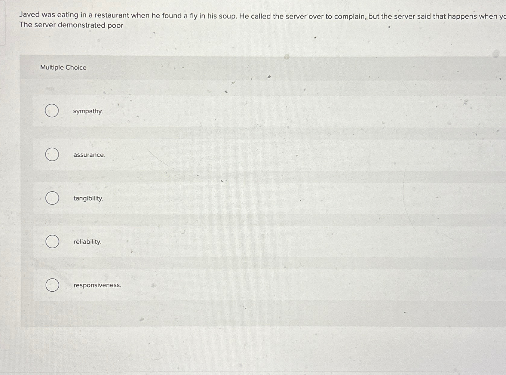 Solved Javed was eating in a restaurant when he found a fly