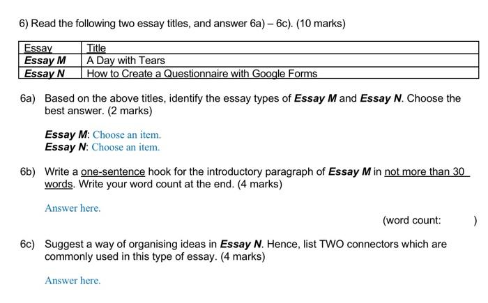 how to choose a title for an essay