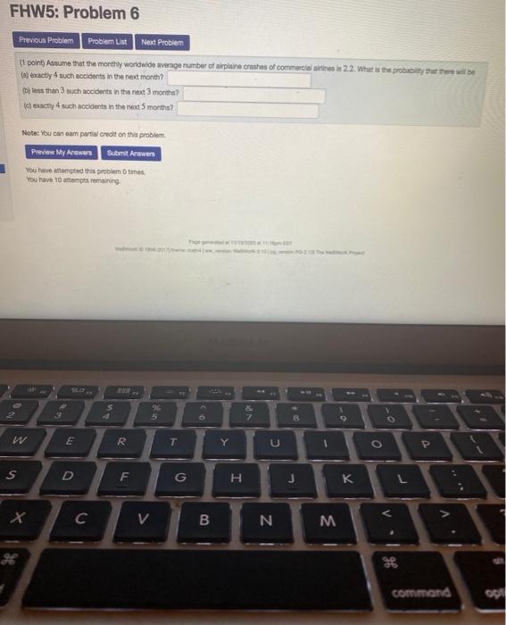 Solved FHW5: Problem 6 Previous Problem Problem List Next | Chegg.com