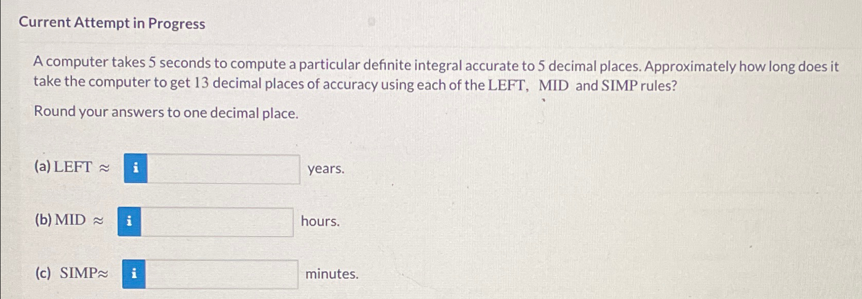 Solved Current Attempt in ProgressA computer takes 5