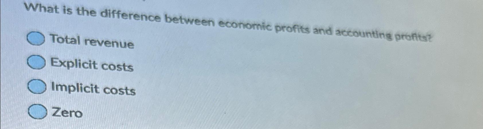 Solved What is the difference between economic profits and | Chegg.com