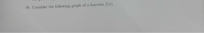 Solved 18. Consider the following graph of a function | Chegg.com