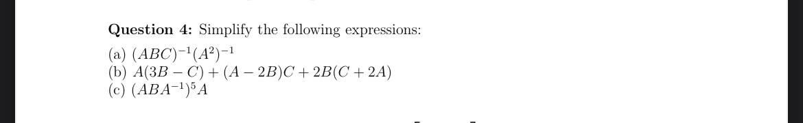 Solved Question 4: Simplify the following | Chegg.com