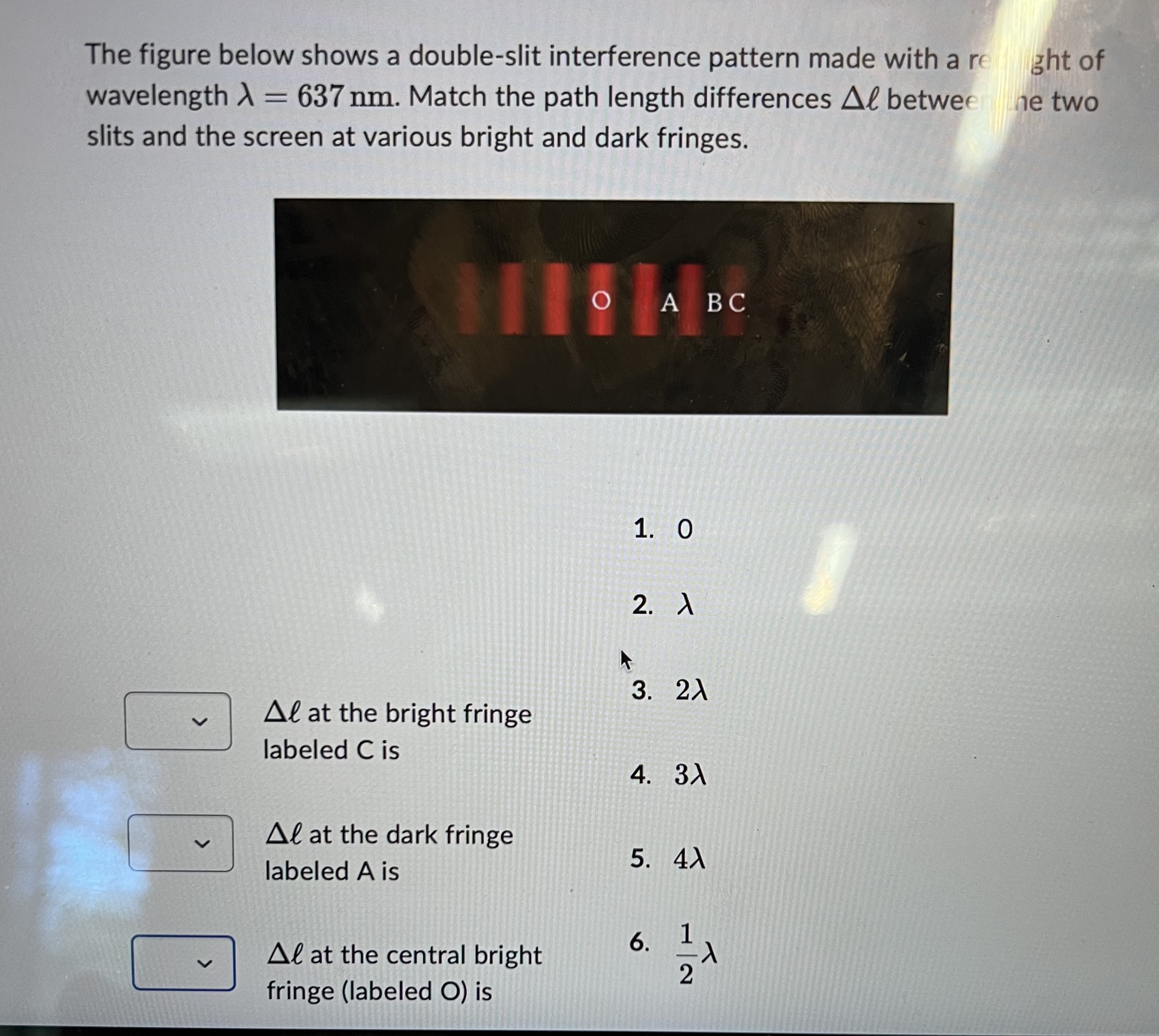 Solved The figure below shows a double-slit interference | Chegg.com
