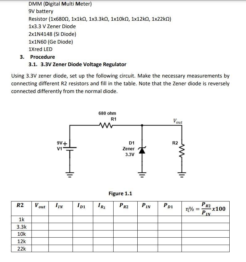 Solved zener diodes as voltage regulators, do all the steps