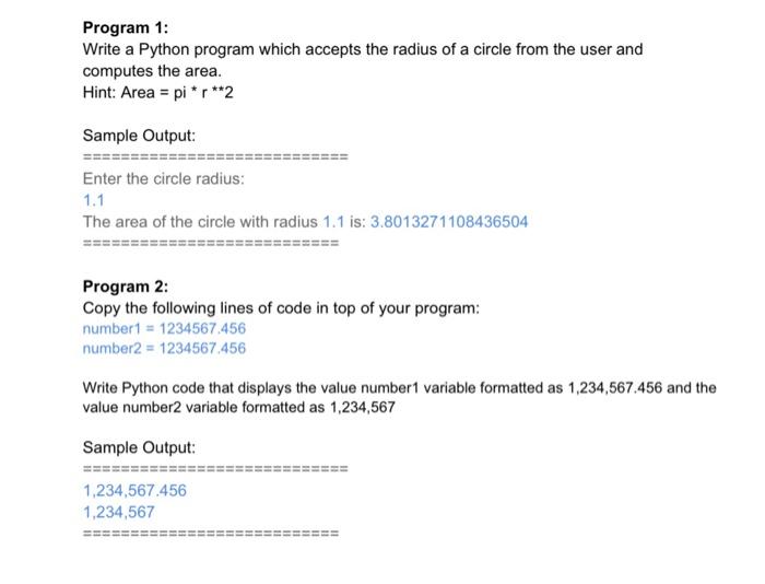 Solved Program 1: Write a Python program which accepts the | Chegg.com