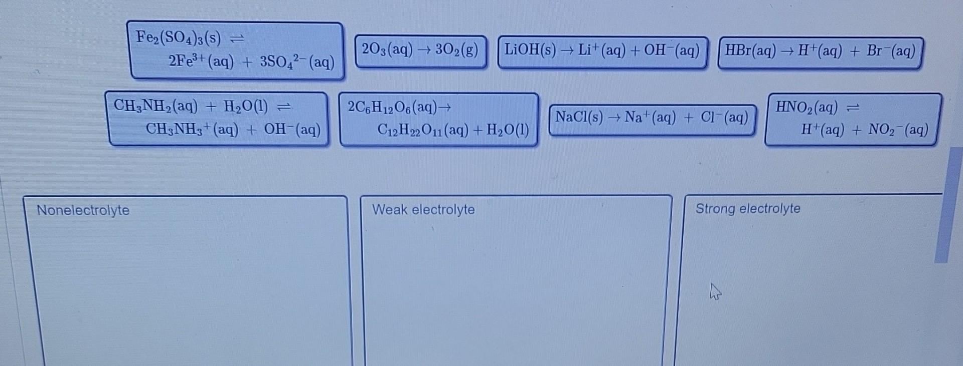 Solved Fe2(SO4)3( s)⇌2Fe3+(aq)+3SO42−(aq)2O3(aq)→3O2( | Chegg.com