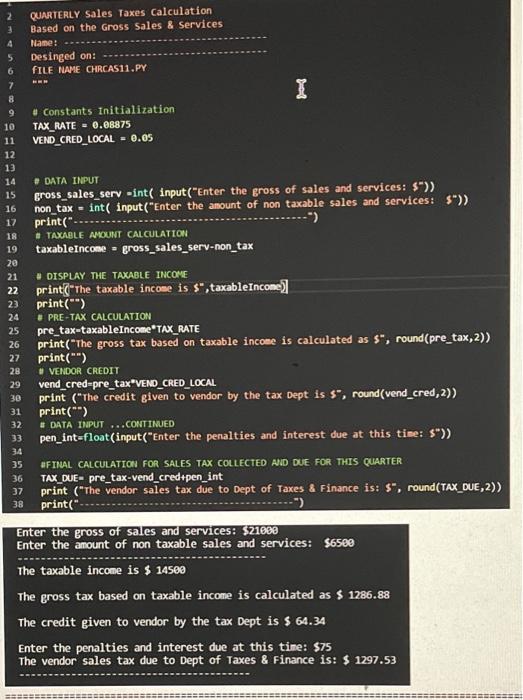 Solved Design and test a Python program to calculate the | Chegg.com