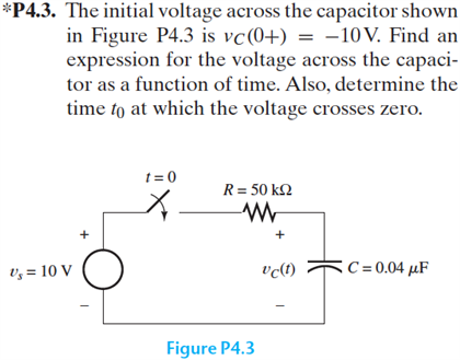 チャレンジテスト Solved The initial voltage across the capacitor shown in