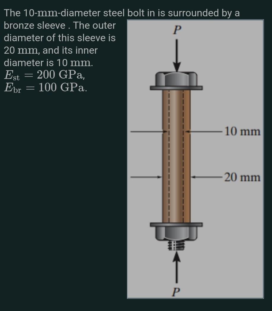 solved-the-10-mm-diameter-steel-bolt-in-is-surrounded-by-a-chegg