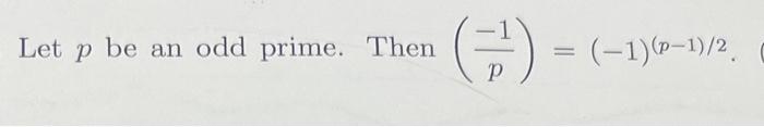 Solved Let P Be An Odd Prime. Then | Chegg.com