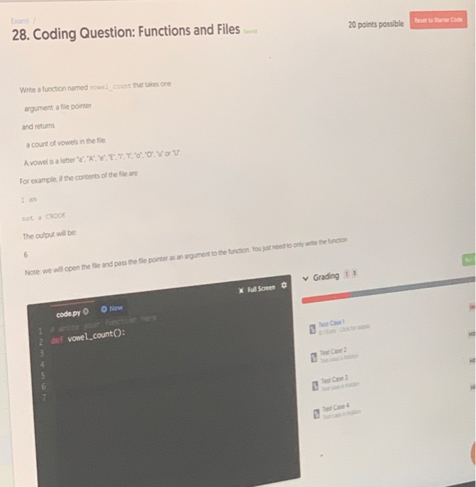 Solved Examl / 20 points possible and the Starter Code 28. | Chegg.com