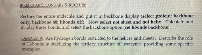 Solved IRREGULAR SECONDARY STRUCTURE Restore the entire | Chegg.com