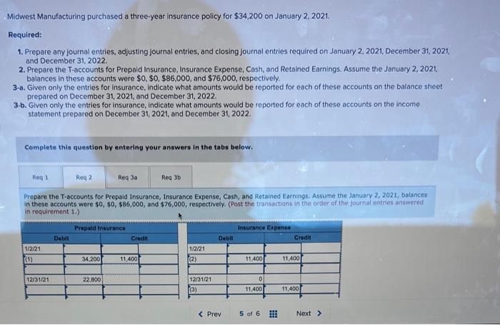 Solved Midwest Manufacturing purchased a three-year | Chegg.com