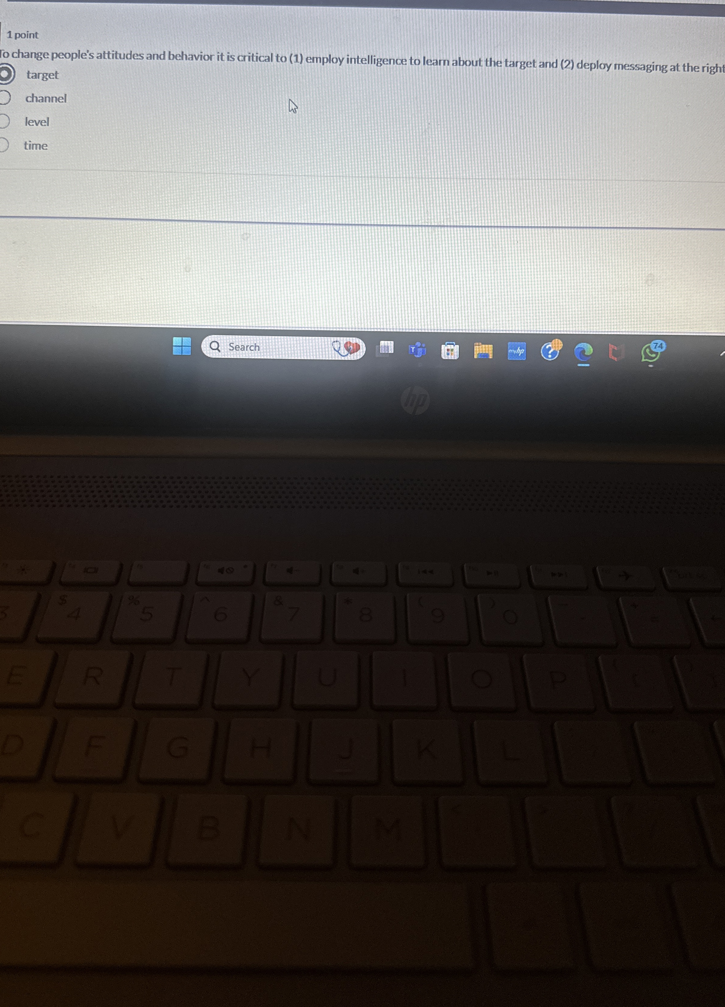 Solved 1 ﻿pointTo change people's attitudes and behavior it