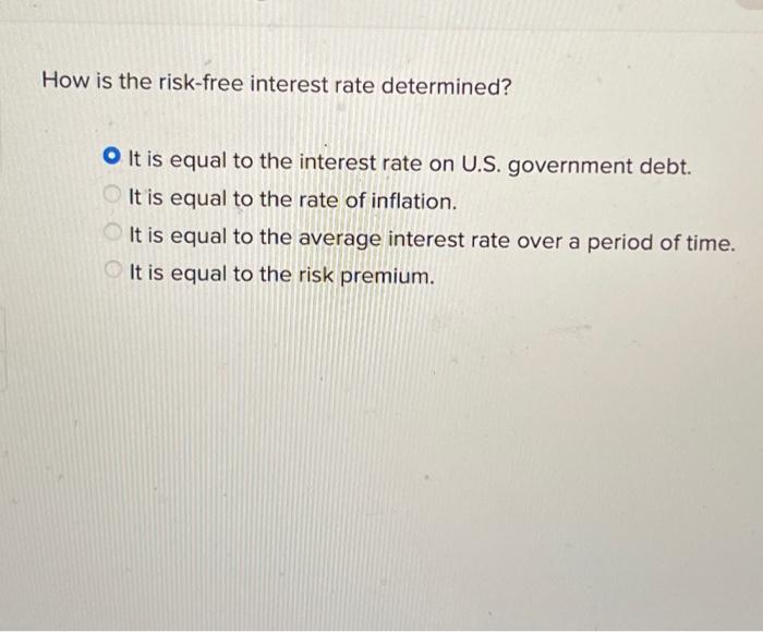 Solved How is the riskfree interest rate determined? It is