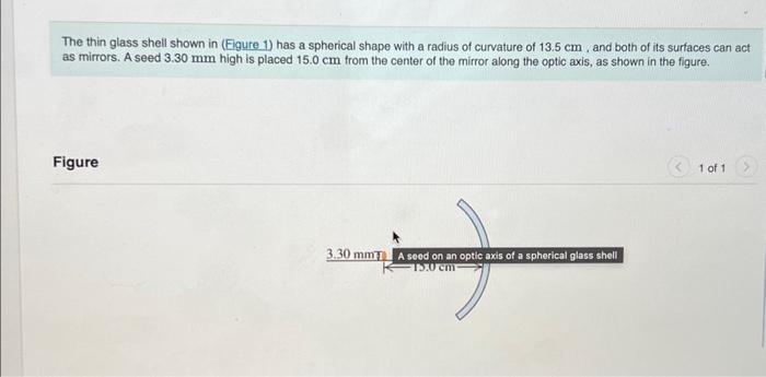 Solved The thin glass shell shown in (Figure 1) has a | Chegg.com