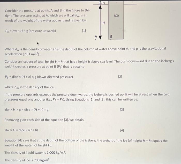 Solved Consider the pressure at points A and B in the figure | Chegg.com