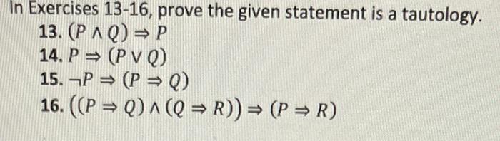 Solved In Exercises 13-16, prove the given statement is a | Chegg.com
