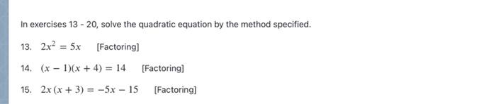 solve the following quadratic equation x 2 4x 13 0