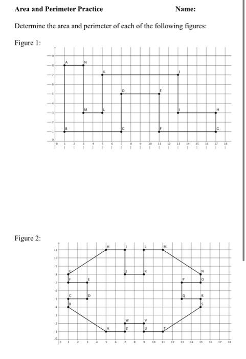 Solved Area And Perimeter Practice Name Determine The Area 8977