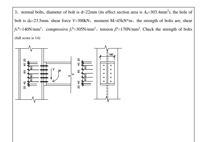 Solved 3, normal bolts, diameter of bolt is d=22mm (its | Chegg.com