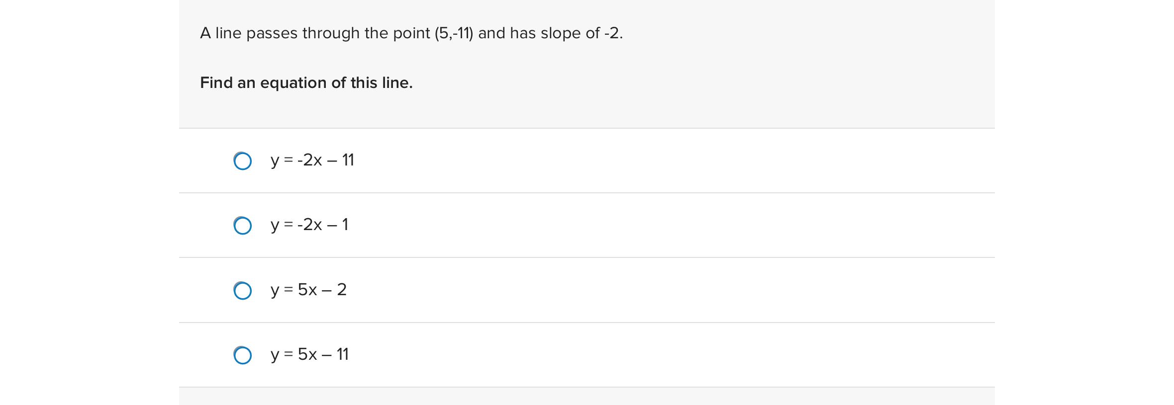 solved-a-line-passes-through-the-point-5-11-and-has-chegg