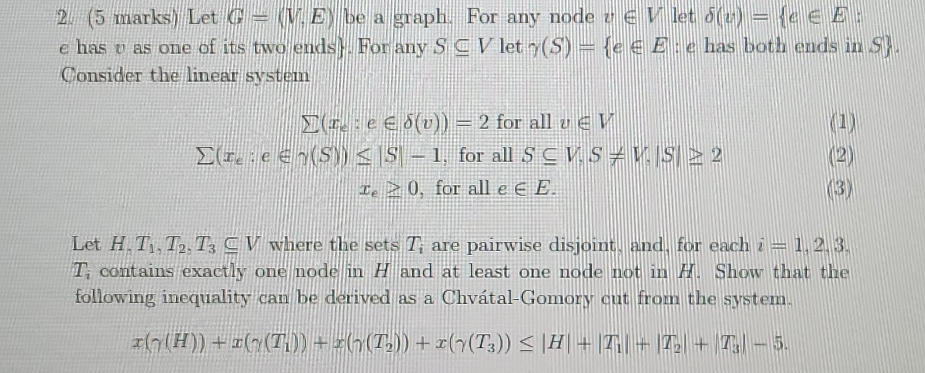Solved 2 5 Marks Let G V E Be A Graph For Any Node Vв V Chegg Solved 2 5 Marks Let G V E Be A Graph For Any Node Vв V Chegg