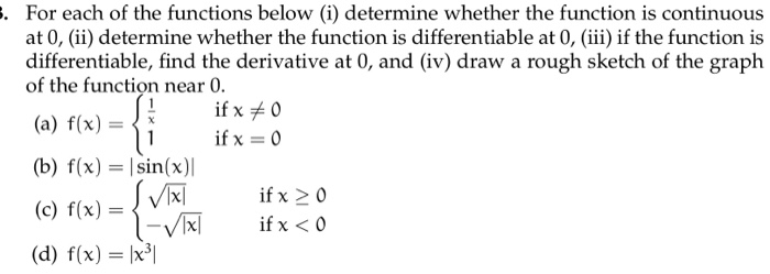 Solved . For each of the functions below (i) determine | Chegg.com