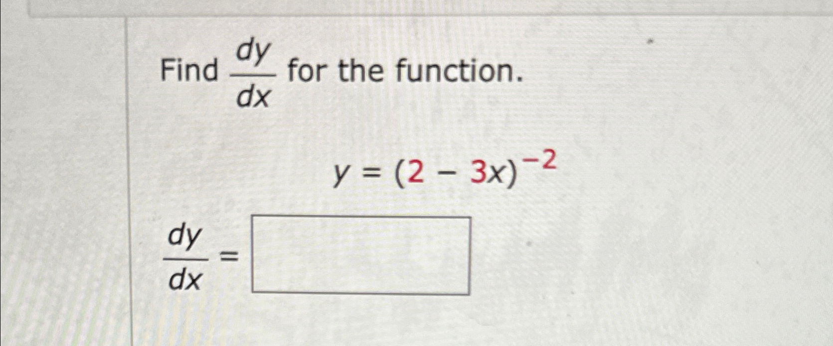 Solved Find Dydx ﻿for The Function Y 2 3x 2dydx