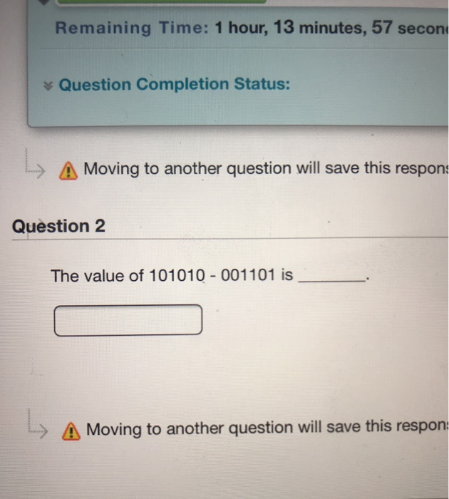 Solved Remaining Time: 1 hour, 13 minutes, 57 secon * | Chegg.com