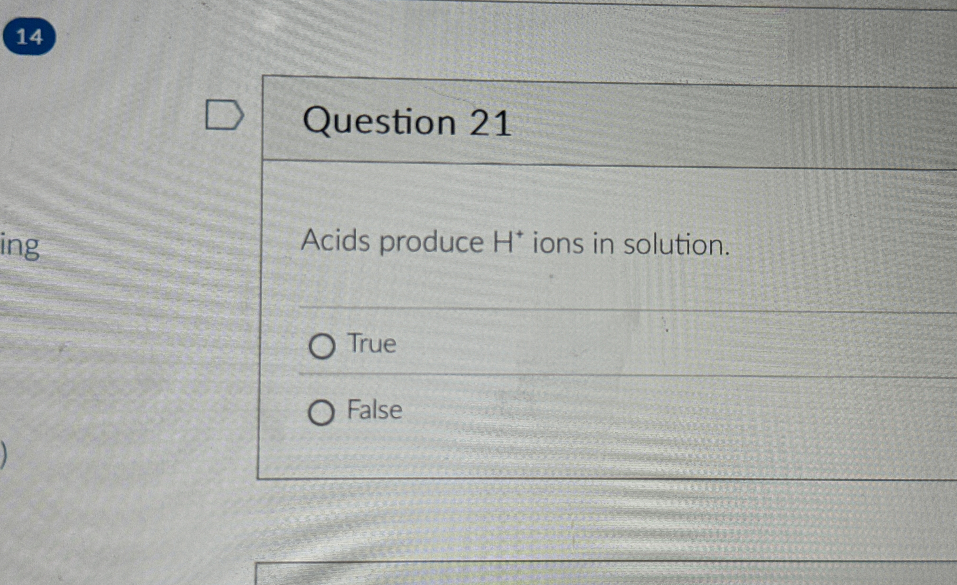 Solved 14Question 21Acids produce H+ions in