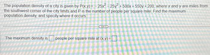 Solved The population density of a city is given by | Chegg.com