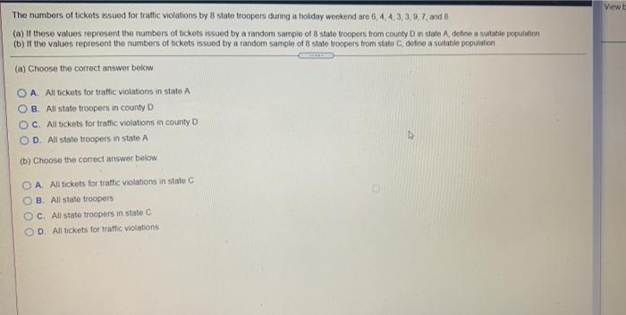 Solved Viewt The Numbers Of Tickets Issued For Traffic | Chegg.com