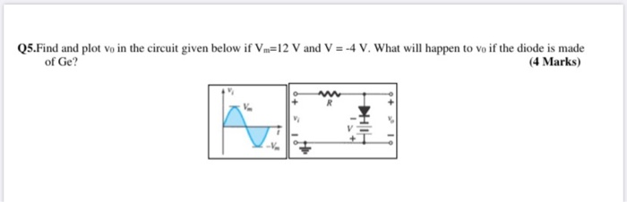 Solved Q4. Find vo in the circuit given below and plot it if | Chegg.com